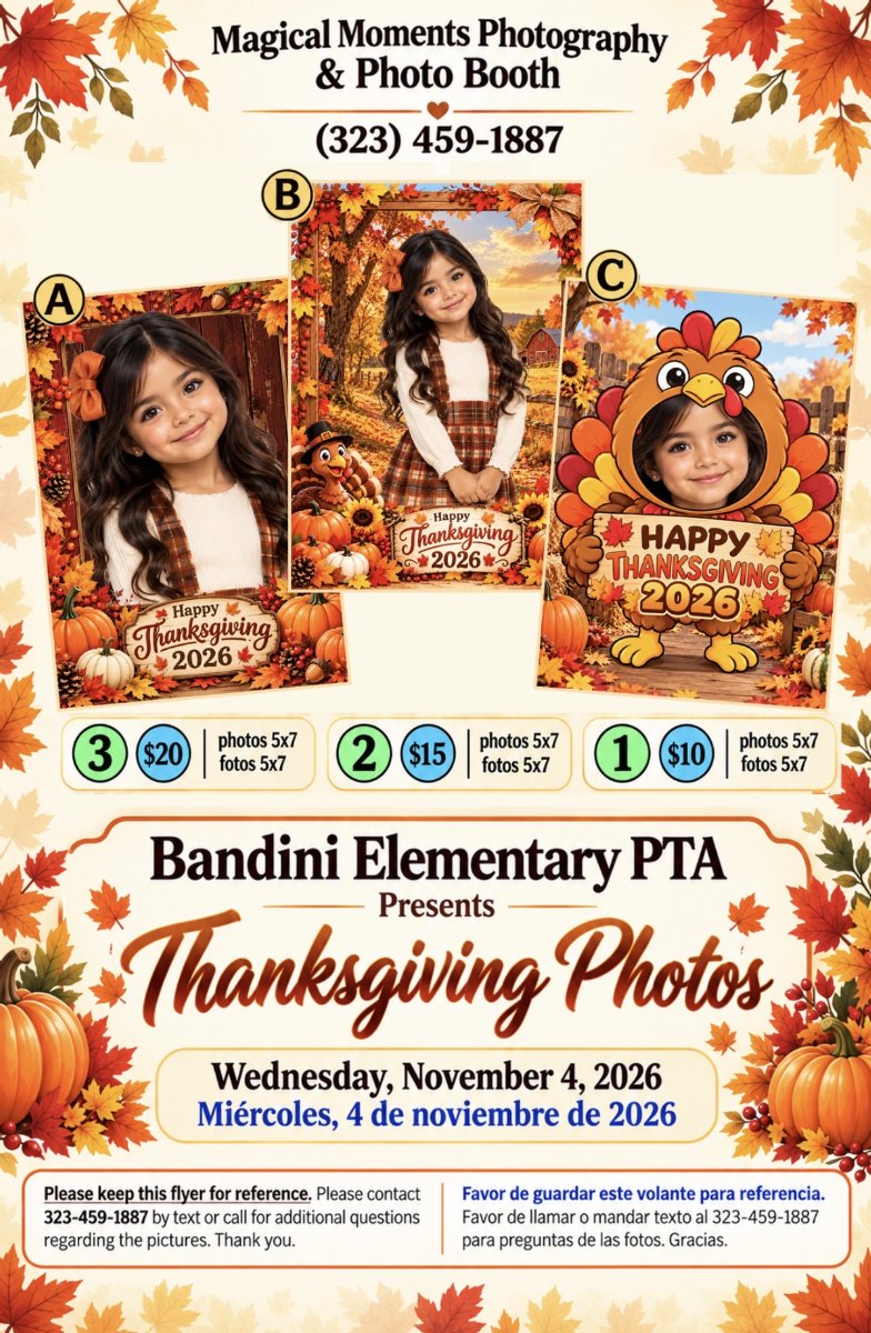 PTA Thanksgiving Photo Fundraiser